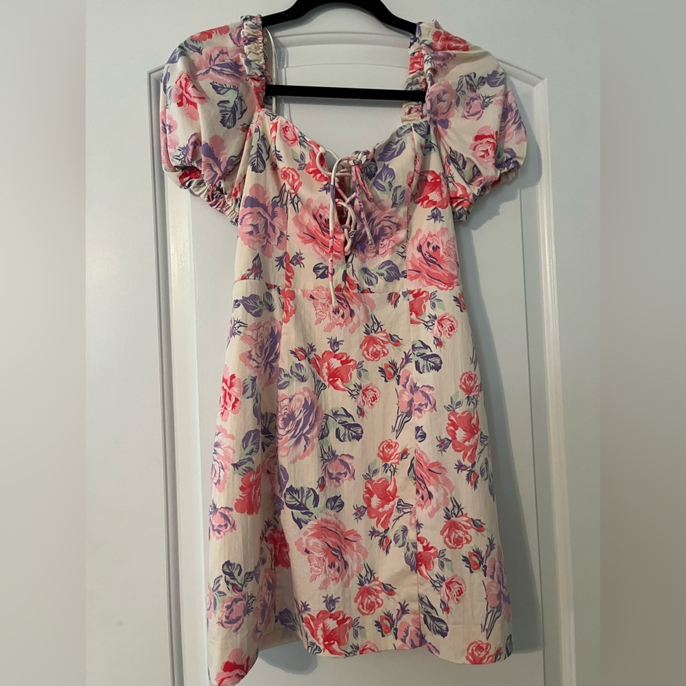 zara floral mini dress size 24